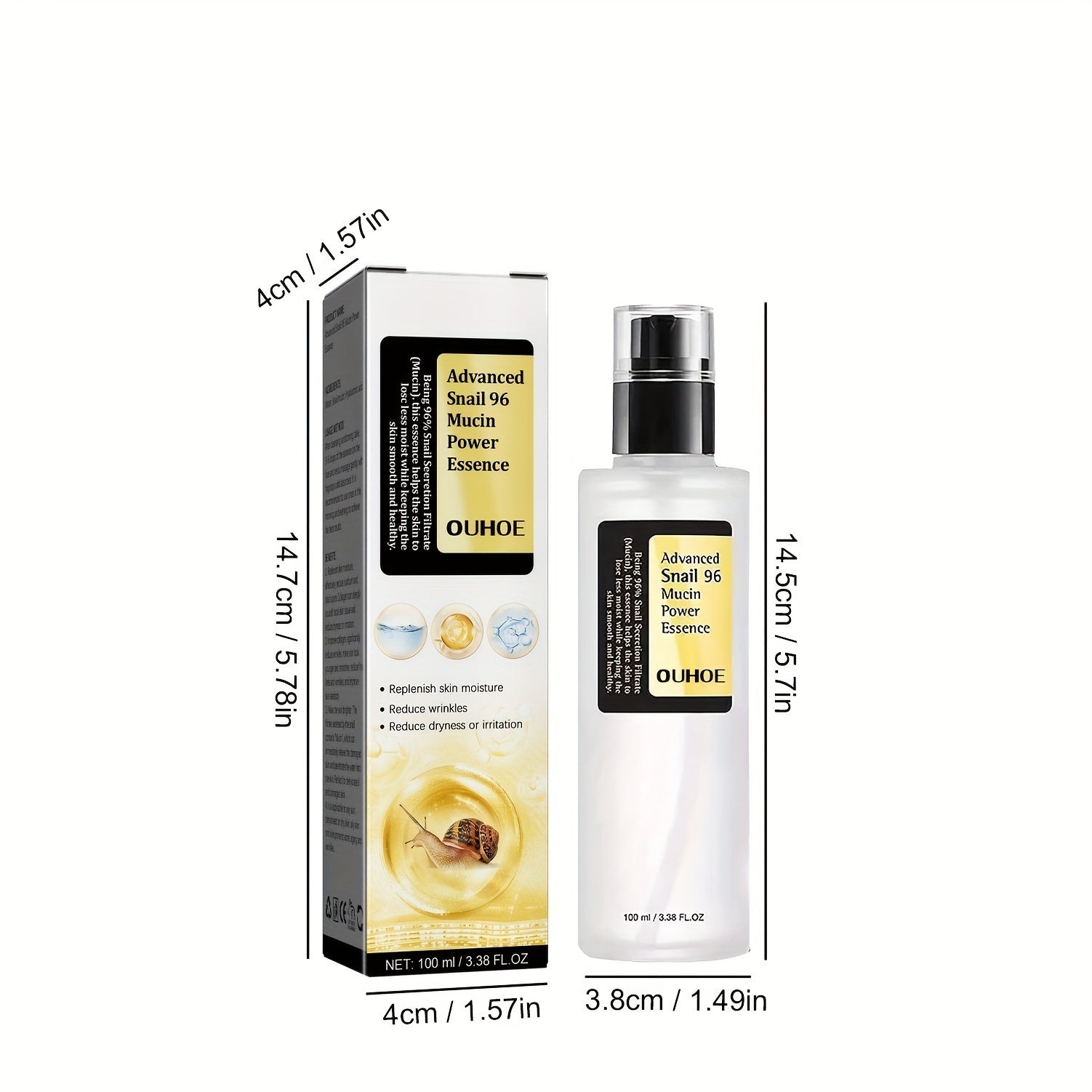 Snail Mucin Power Essence Moisturizer, 100ml Snail Mucin Essence Repairing Hyaluronic Acid Essence, Hydrating Serum For Face With Snail Secretion Filtrate For Dark Spots And Fine Lines Snail Mucin Power Essence Moisturizer, 100ml Snail Mucin Essence Repairing Hyaluronic Acid Essence, Hydrating Serum For Face With Snail Secretion Filtrate For Dark Spots And Fine Lines